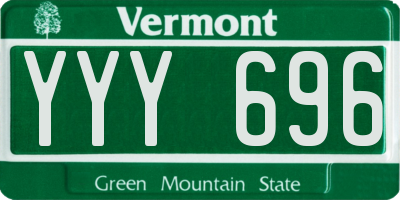 VT license plate YYY696