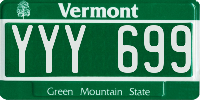VT license plate YYY699