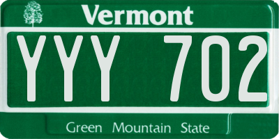 VT license plate YYY702