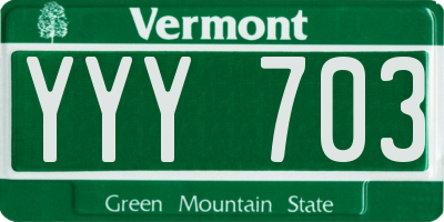 VT license plate YYY703