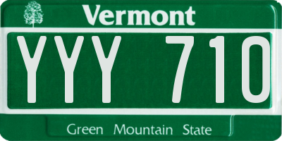 VT license plate YYY710