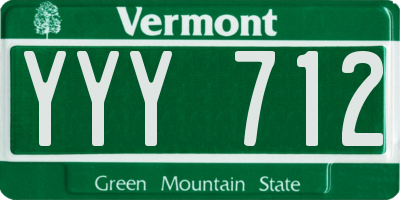 VT license plate YYY712