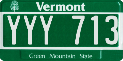 VT license plate YYY713