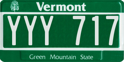VT license plate YYY717
