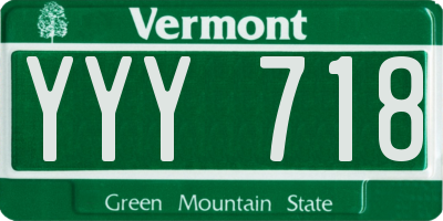 VT license plate YYY718