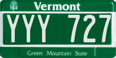 VT license plate YYY727