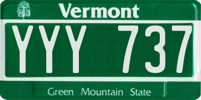 VT license plate YYY737