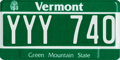 VT license plate YYY740