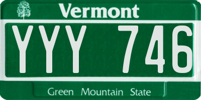 VT license plate YYY746
