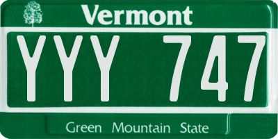 VT license plate YYY747