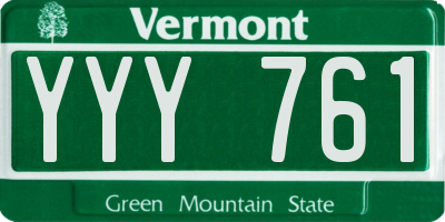 VT license plate YYY761