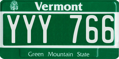 VT license plate YYY766
