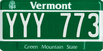 VT license plate YYY773
