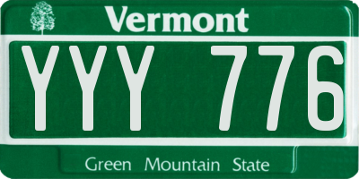 VT license plate YYY776