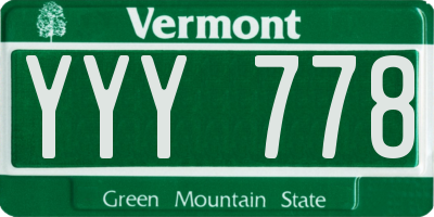 VT license plate YYY778