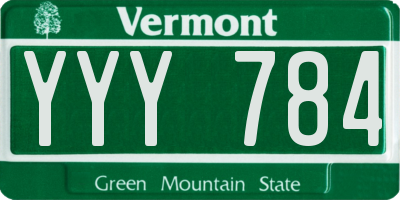 VT license plate YYY784