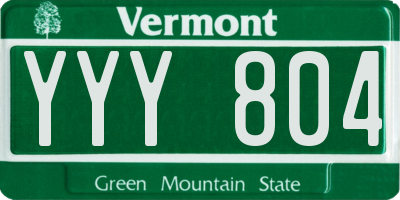 VT license plate YYY804
