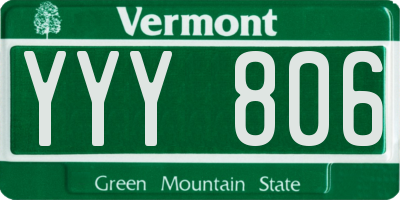 VT license plate YYY806