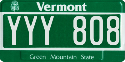 VT license plate YYY808