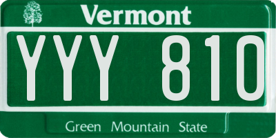 VT license plate YYY810