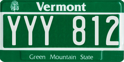 VT license plate YYY812