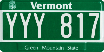 VT license plate YYY817