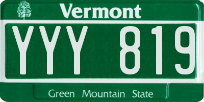 VT license plate YYY819