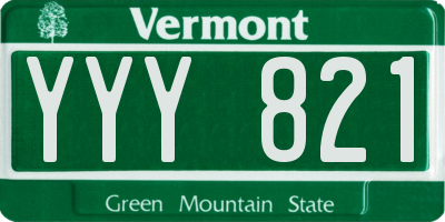 VT license plate YYY821