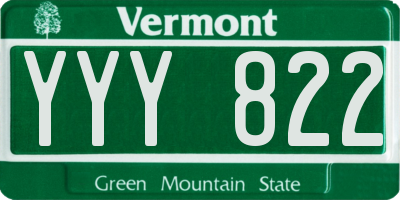 VT license plate YYY822