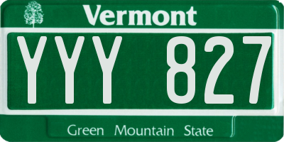 VT license plate YYY827