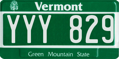 VT license plate YYY829