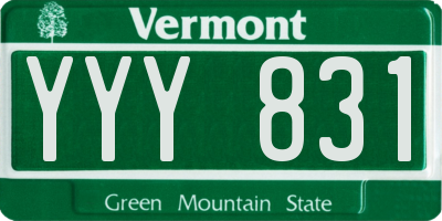 VT license plate YYY831