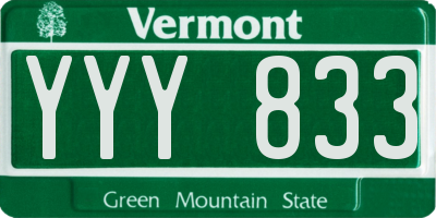 VT license plate YYY833