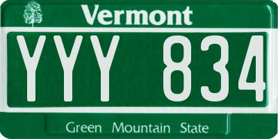 VT license plate YYY834
