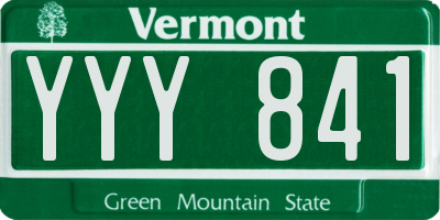 VT license plate YYY841