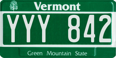 VT license plate YYY842