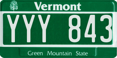 VT license plate YYY843