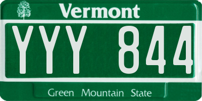 VT license plate YYY844