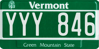 VT license plate YYY846