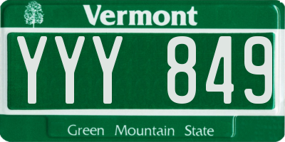 VT license plate YYY849