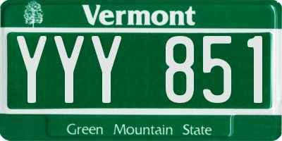 VT license plate YYY851