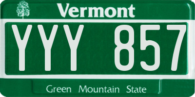 VT license plate YYY857