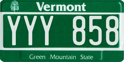 VT license plate YYY858