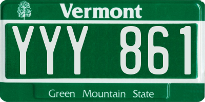 VT license plate YYY861