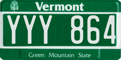 VT license plate YYY864
