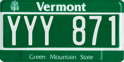 VT license plate YYY871