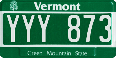 VT license plate YYY873