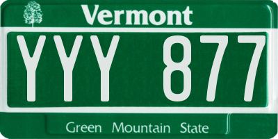 VT license plate YYY877