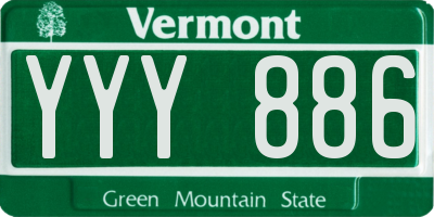 VT license plate YYY886