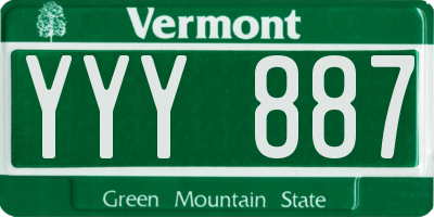 VT license plate YYY887